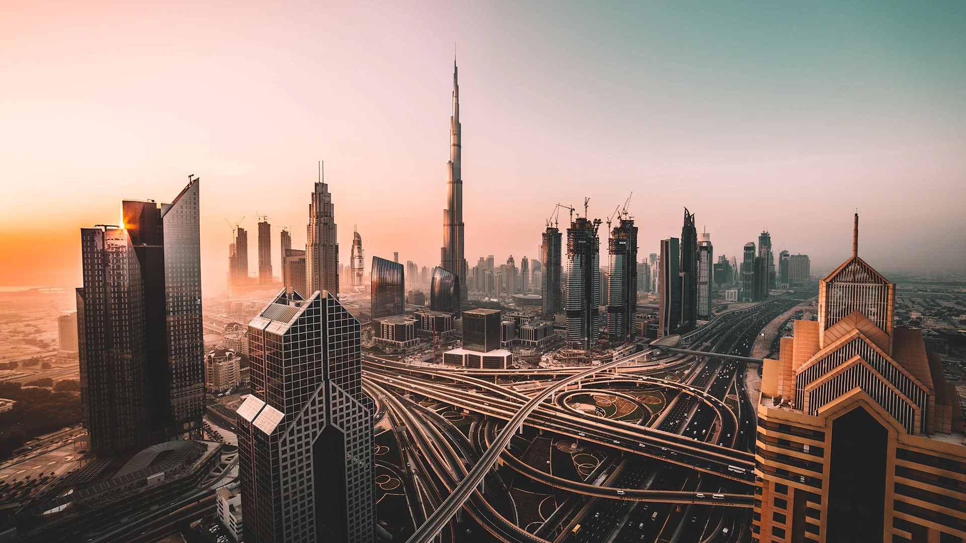 Dubai skyline at dusk
